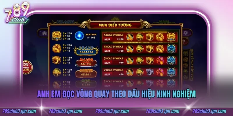 Anh em đọc vòng quay theo dấu hiệu kinh nghiệm