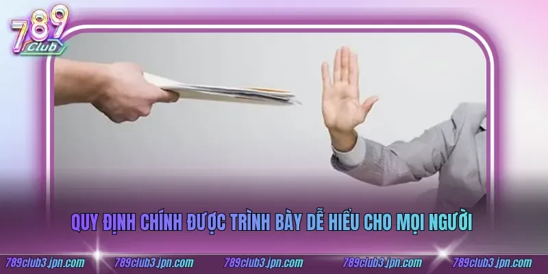 Quy định chính được trình bày dễ hiểu cho mọi người